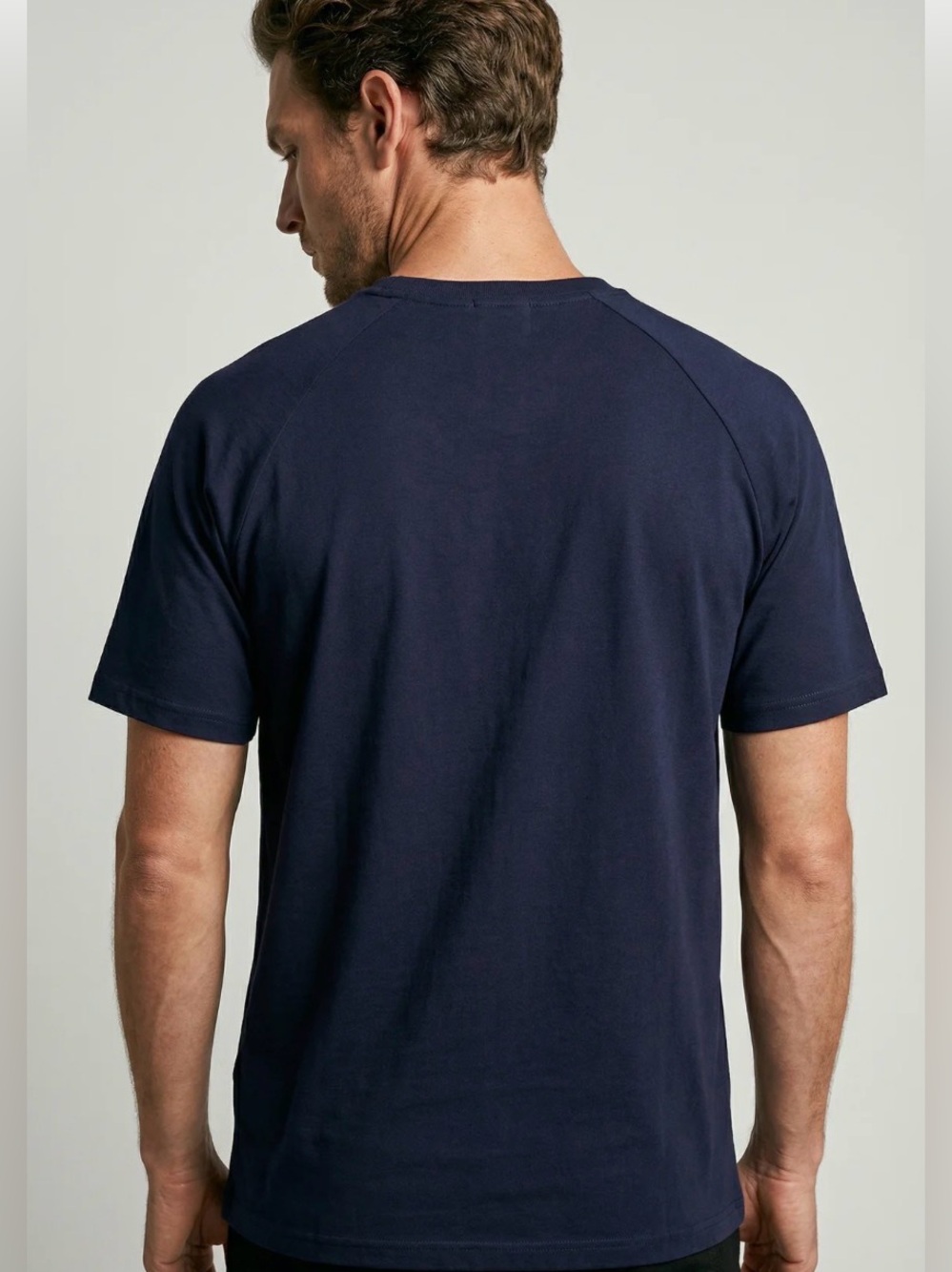 Wear London HOXTON RAGLAN SLEEVE FITTED Cotton Crewneck Tee NWT Minimalist XL - Picture 2 of 9